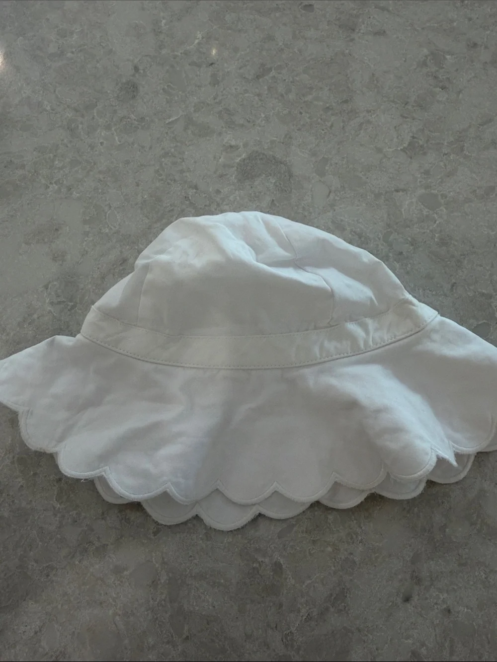 Janie and Jack White Scalloped Brim Sun Hat with Bow